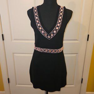 Willi Smith Black Tank with Pink Jewels